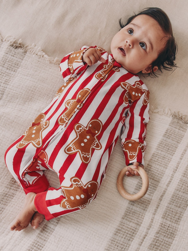 Red Gingerbread Matching Family Christmas Baby sleepsuit (0mths-3yrs) - Image 2 of 10