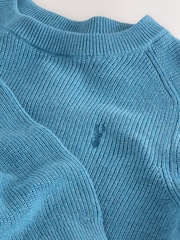 Blue With Stag Cotton Crew Neck Knitted Jumper (3-16yrs) - Image 4 of 4