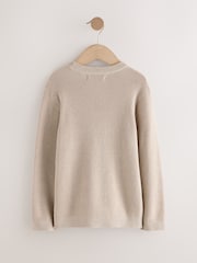 Neutral With Stag Cotton Crew Neck Knitted Jumper (3-16yrs) - Image 2 of 4