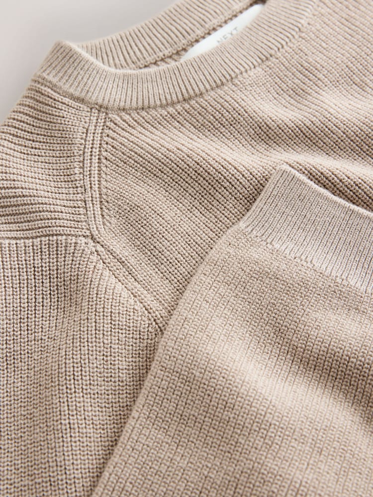 Neutral With Stag Cotton Crew Neck Knitted Jumper (3-16yrs) - Image 4 of 4