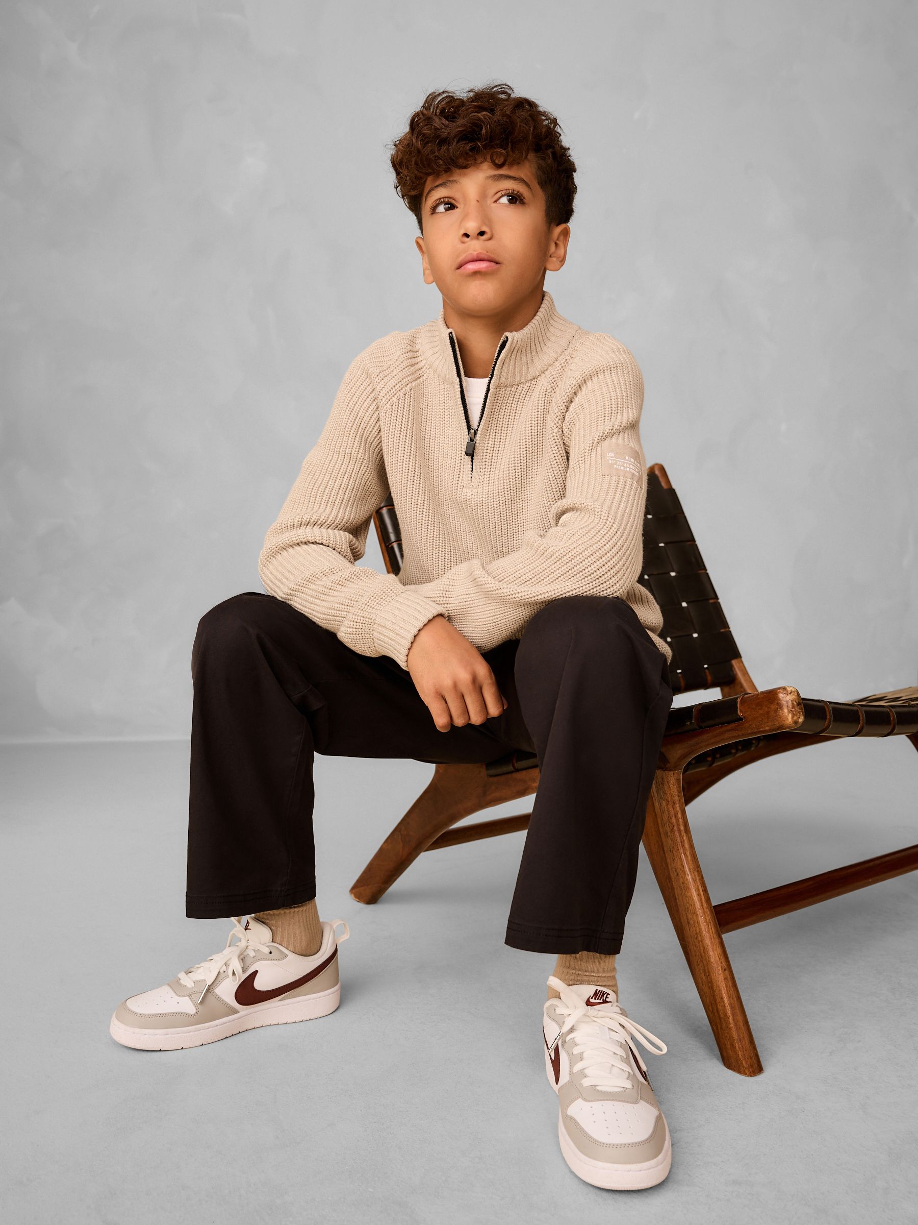 Buy Neutral Utility Zip Neck Knitted Jumper (3-16yrs) from Next Canada