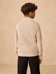 Neutral Utility Zip Neck Knitted Jumper (3-16yrs) - Image 2 of 8