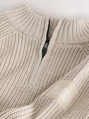 Neutral Utility Zip Neck Knitted Jumper (3-16yrs) - Image 8 of 8