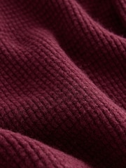 Plum Purple Knitted Button Neck Polo Shirt (3-16yrs) - Image 7 of 8
