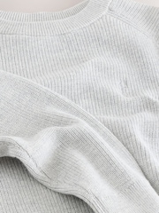Grey With Stag Cotton Crew Neck Knitted Jumper (3-16yrs) - Image 4 of 4