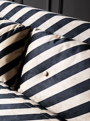 Rockett St George Studio Stripe Velvet Sand & Black Mabel Large 2 Seater Sofabed - Image 3 of 5
