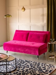 Rockett St George Luxe Needlecord Velvet Harrys Pink Mabel Large 2 Seater Sofabed - Image 1 of 5