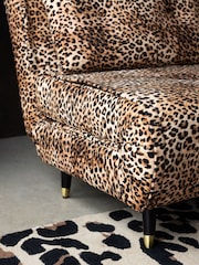 Rockett St George Leopard Print Love Velvet Mabel Large 2 Seater Sofabed - Image 3 of 5