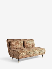 Rockett St George Leopard Print Love Velvet Mabel Large 2 Seater Sofabed - Image 7 of 9
