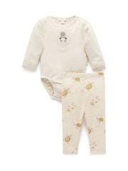 Purebaby Natural 100% Cotton Bodysuit and Leggings Set 2 Piece - Image 2 of 5