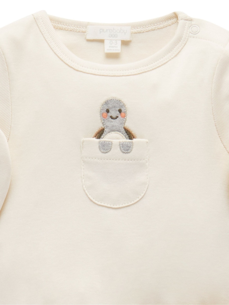 Purebaby Natural 100% Cotton Bodysuit and Leggings Set 2 Piece - Image 3 of 5