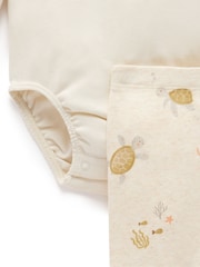 Purebaby Natural 100% Cotton Bodysuit and Leggings Set 2 Piece - Image 4 of 5