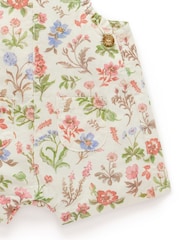 Purebaby Pink Linen Blend Dungaree and T-Shirt Set - Image 3 of 3