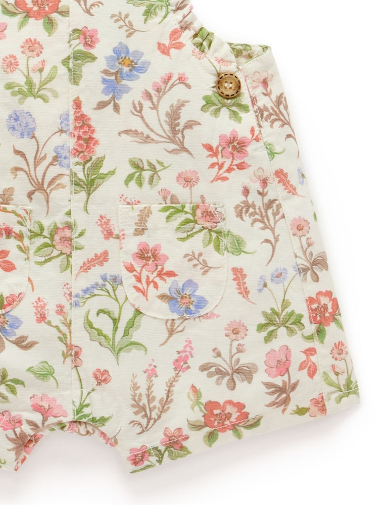 Purebaby Pink Linen Blend Dungaree and T-Shirt Set - Image 3 of 3