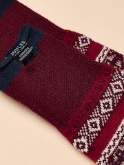 Joules Alby Berry Red Fair Isle Socks - Image 2 of 3
