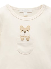 Purebaby Blue 100% Cotton Bodysuit and Leggings Set 2 Piece - Image 3 of 5