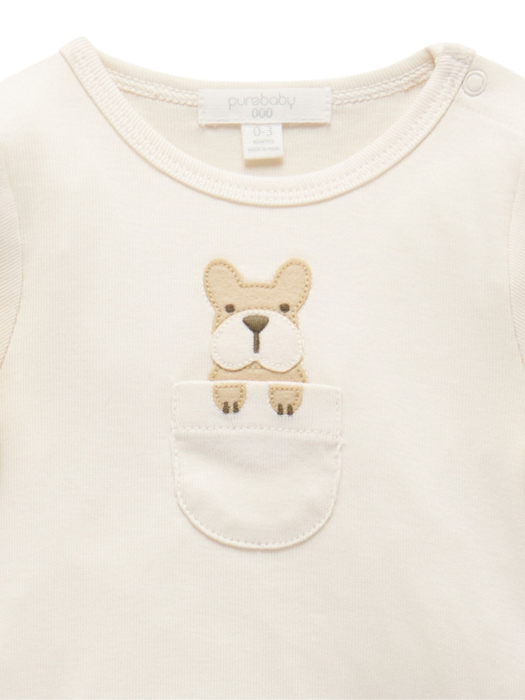 Purebaby Blue 100% Cotton Bodysuit and Leggings Set 2 Piece - Image 3 of 5