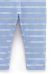 Purebaby Blue 100% Cotton Bodysuit and Leggings Set 2 Piece - Image 5 of 5