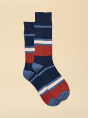 Joules Gibson Orange/Navy Cosy Socks - Image 1 of 3