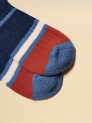 Joules Gibson Orange/Navy Cosy Socks - Image 3 of 3