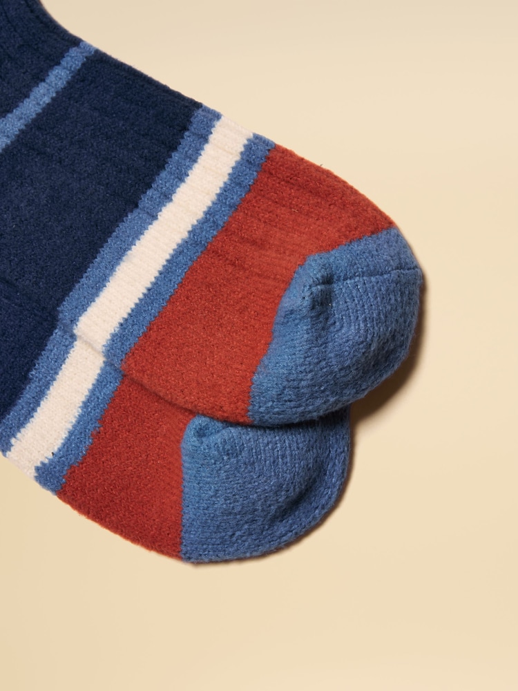 Joules Gibson Orange/Navy Cosy Socks - Image 3 of 3