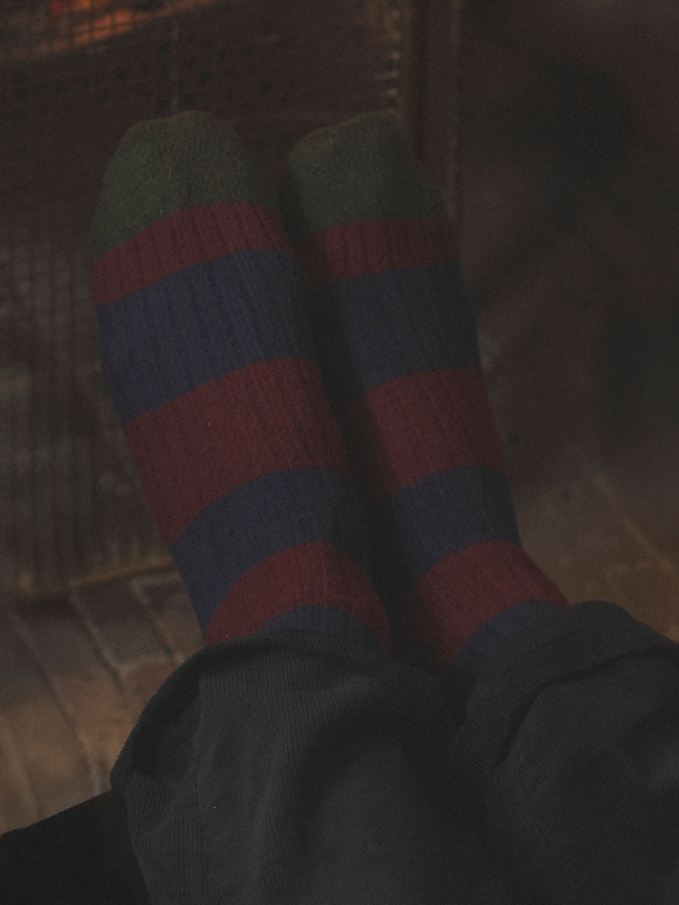 Joules Gibson Berry/Navy Cosy Socks - Image 1 of 4 Joules Gibson Berry/Navy Cosy Socks - Image 1 of 4