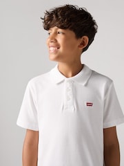 Levi's® White Batwing Logo 100% Cotton Polo Shirt - Image 3 of 7