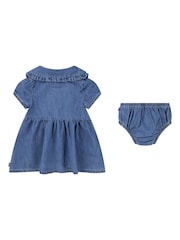Levi's® Blue Embroidered Collar Denim 100% Cotton Dress With Knickers - Image 2 of 7