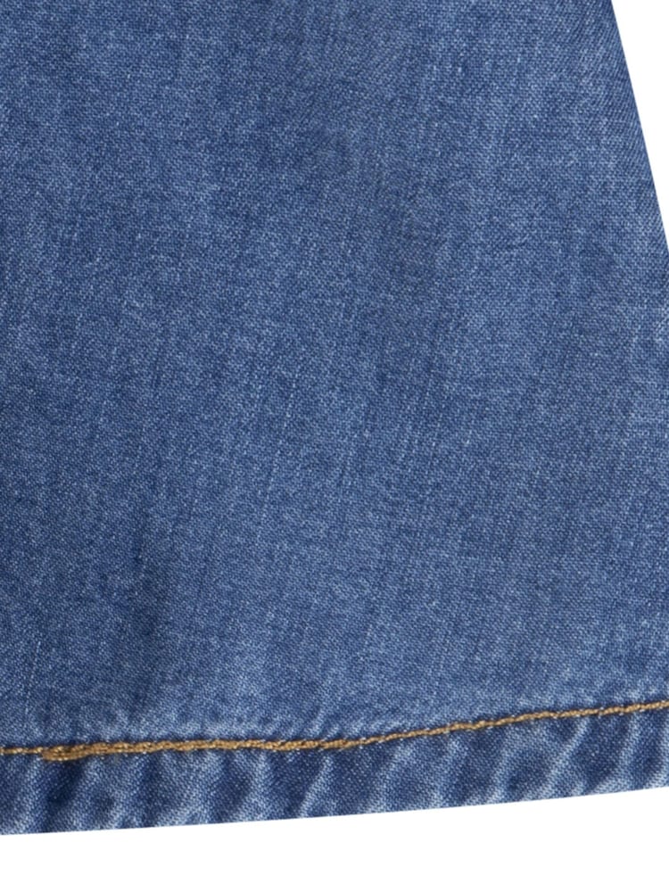 Levi's® Blue Embroidered Collar Denim 100% Cotton Dress With Knickers - Image 5 of 7