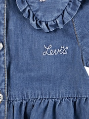 Levi's® Blue Embroidered Collar Denim 100% Cotton Dress With Knickers - Image 6 of 7