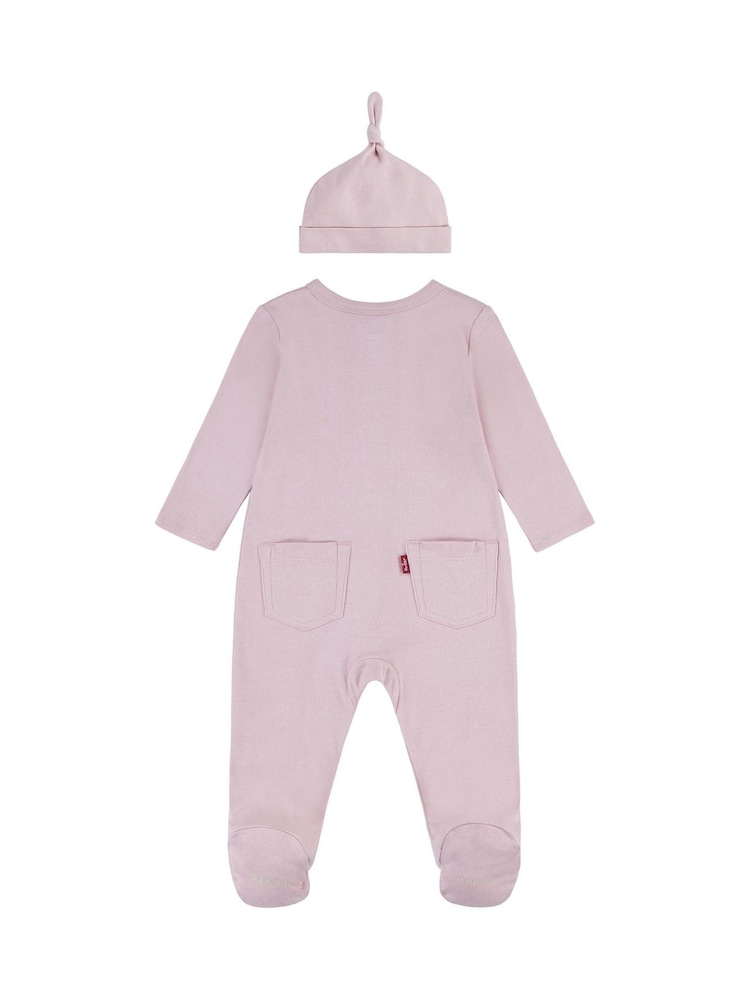 Levi's® Red Baby 100% Cotton Sleepsuit and Hat Set - Image 2 of 2 Levi's® Red Baby 100% Cotton Sleepsuit and Hat Set - Image 2 of 2