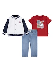 Levi's® White Bomber Jacket T-Shirt and Jeans - Image 1 of 1