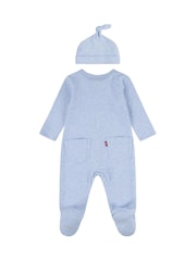 Levi's® Blue Baby 100%  Cotton Sleepsuit and Hat Set - Image 2 of 2