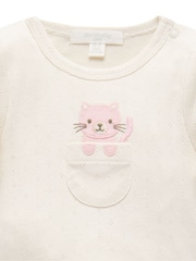 Purebaby Pink 100% Cotton Bodysuit and Leggings Set 2 Piece - Image 3 of 5