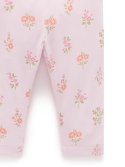 Purebaby Pink 100% Cotton Bodysuit and Leggings Set 2 Piece - Image 5 of 5