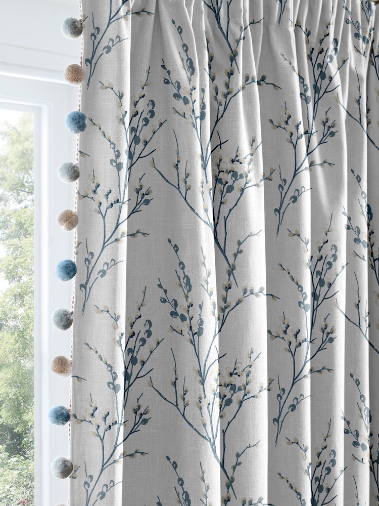 Laura Ashley Blue Pussy Willow Made to Measure Door Curtains - Image 2 of 10
