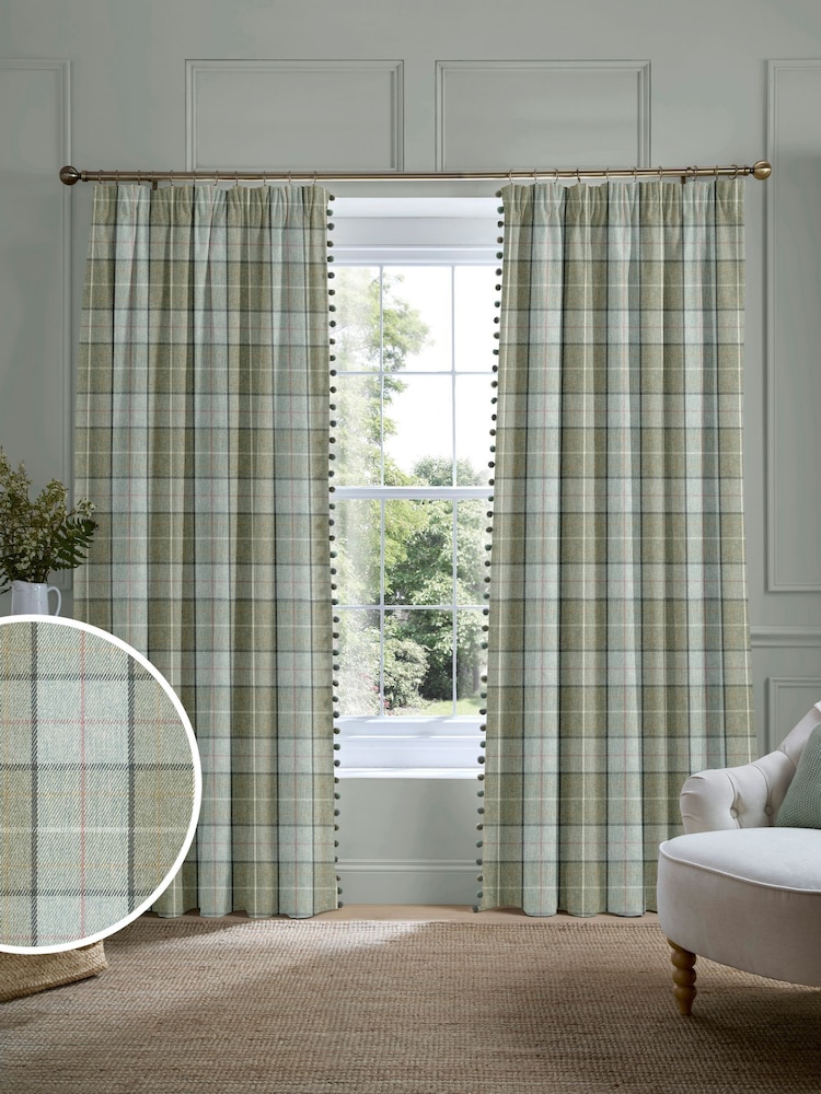 Laura Ashley Green Alfriston Made to Measure Door Curtain Curtains - Image 1 of 10