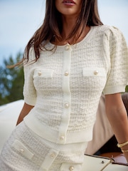 Lipsy Knitted Textured Tipped Mini Skirt - Imagen 3 de 4