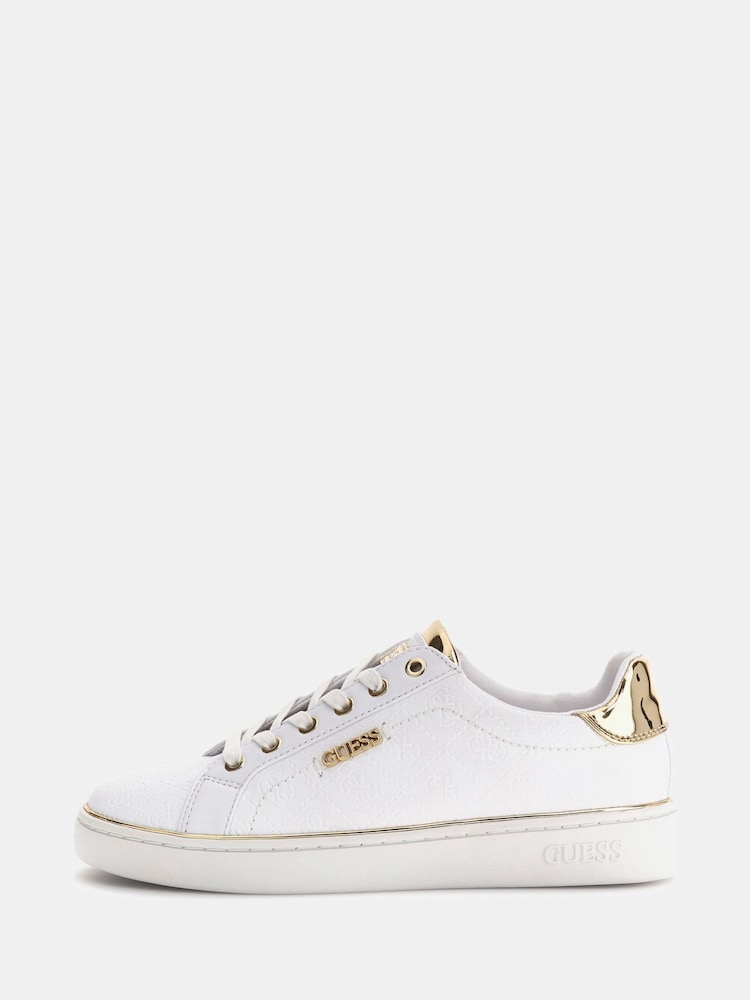 Guess Beckie Debossed Logo White Trainers - Image 1 of 4
