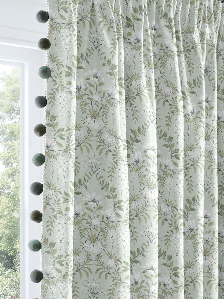 Laura Ashley Green Parterre Made to Measure Door Curtains - Image 2 of 10