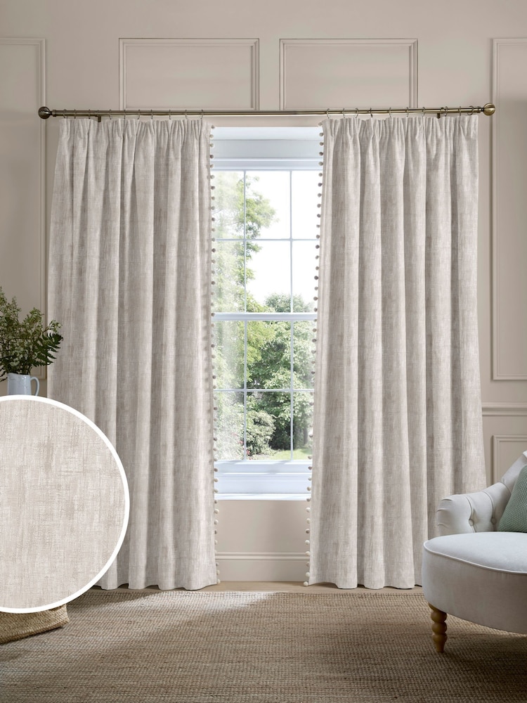 Laura Ashley Natural Whinfell Made to Measure Door Curtains - Image 1 of 10