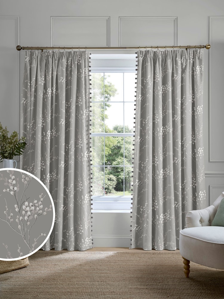 Laura Ashley Grey Pussy Willow Made to Measure Door Curtains - Image 1 of 10