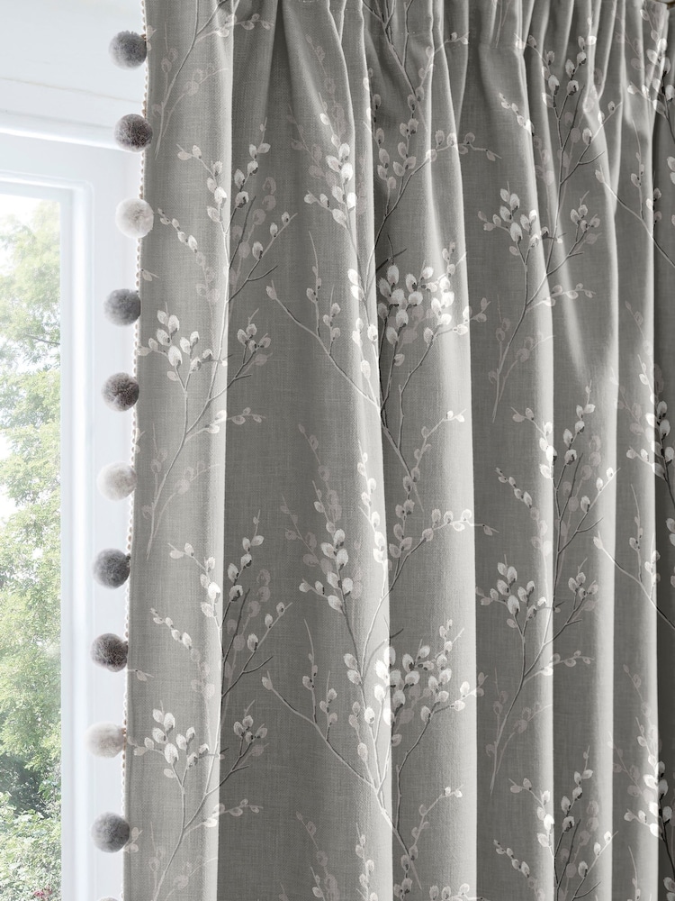 Laura Ashley Grey Pussy Willow Made to Measure Door Curtains - Image 2 of 10
