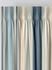 Laura Ashley Blue Awning Stripe Made to Measure Door Curtains - Image 5 of 9