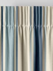 Laura Ashley Blue Awning Stripe Made to Measure Door Curtains - Image 6 of 9