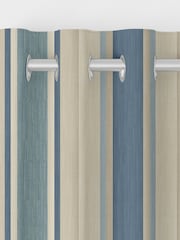 Laura Ashley Blue Awning Stripe Made to Measure Door Curtains - Image 7 of 9