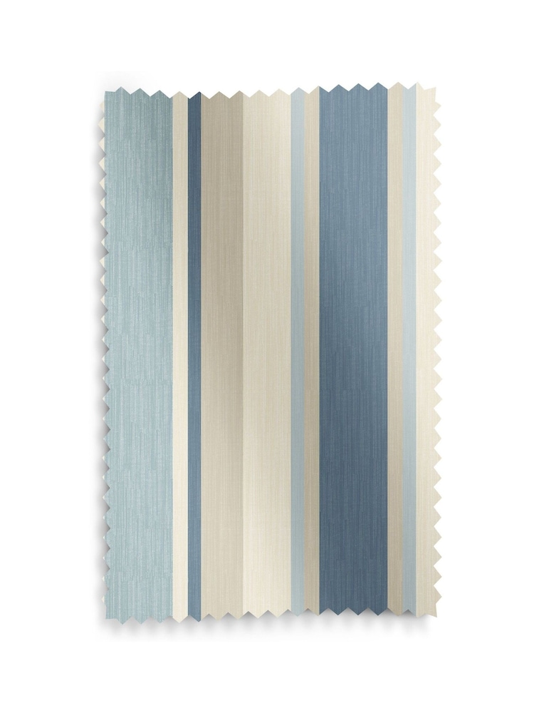 Laura Ashley Blue Awning Stripe Made to Measure Door Curtains - Image 9 of 9