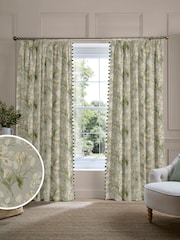 Laura Ashley Green Gosford Made to Measure Door Curtains - Image 1 of 10