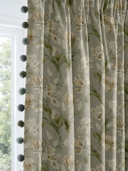 Laura Ashley Green Gosford Made to Measure Door Curtains - Image 9 of 10