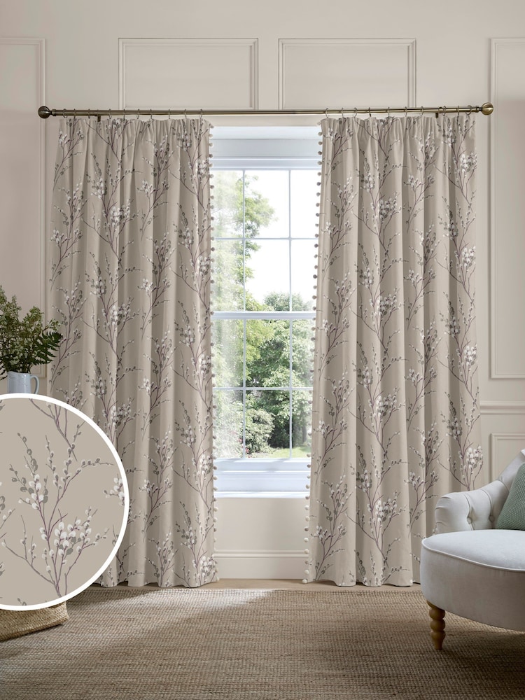 Laura Ashley Natual Pussy Willow Made to Measure Door Curtains - Image 1 of 10 Laura Ashley Natual Pussy Willow Made to Measure Door Curtains - Image 1 of 10